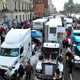 Supporters of the 'Freedom Convoy' block streets near Parliament Hill in Ottawa, Canada, on Feb. 12, 2022.